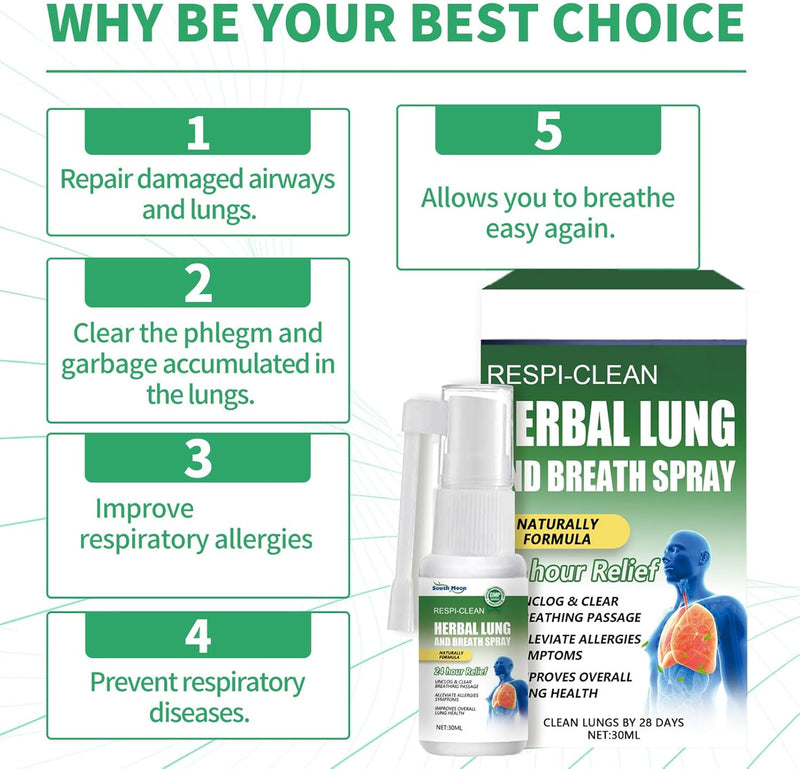 Herbal Lung Spray Pack of 2, Lung Cleansing Spray, Respiratory Herbal Lung Cleansing Spray, Herbal Lung Cleansing Spray, Suitable for Daily Use, Daily Repair Spray Color 2