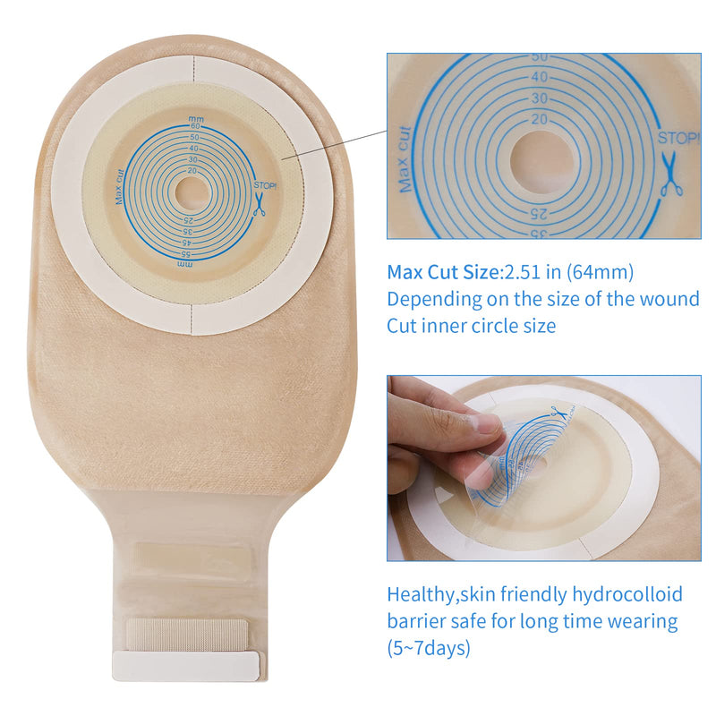 [Australia] - 20 PCS Colostomy Bags Rainlotus One Piece Ostomy Bag,Ostomy Drainable Pouch for Ileostomy Stoma Care, Cut to Fit. 