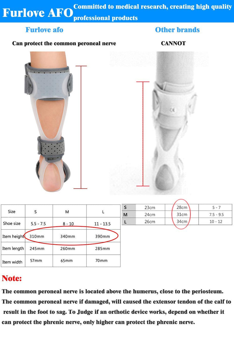 AFO Drop Foot Brace Medical Ankle Foot Orthosis Support Foot Drop Postural Correction Brace (Left/XL) XL / Left