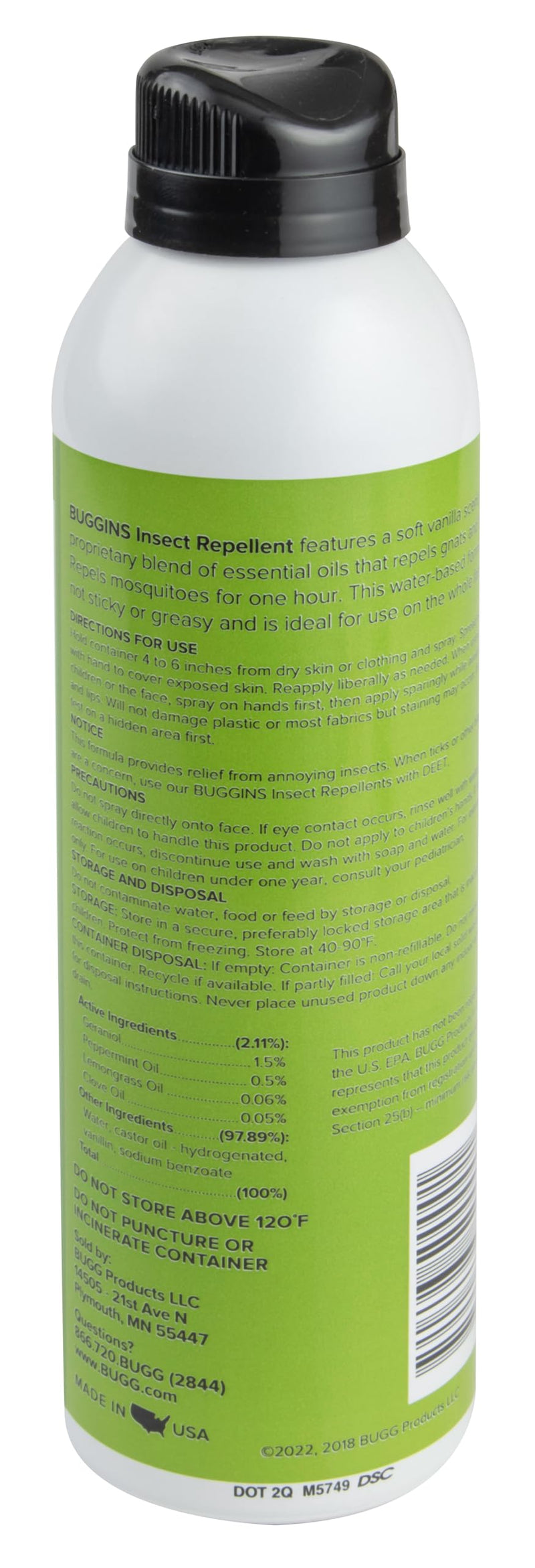 [Australia] - BUGGINS - Original Insect Repellent - Mosquitoes & Gnats, DEET Free, Non-Greasy - 6 oz Continuous Spray Can 6 Fl Oz (Pack of 1) 