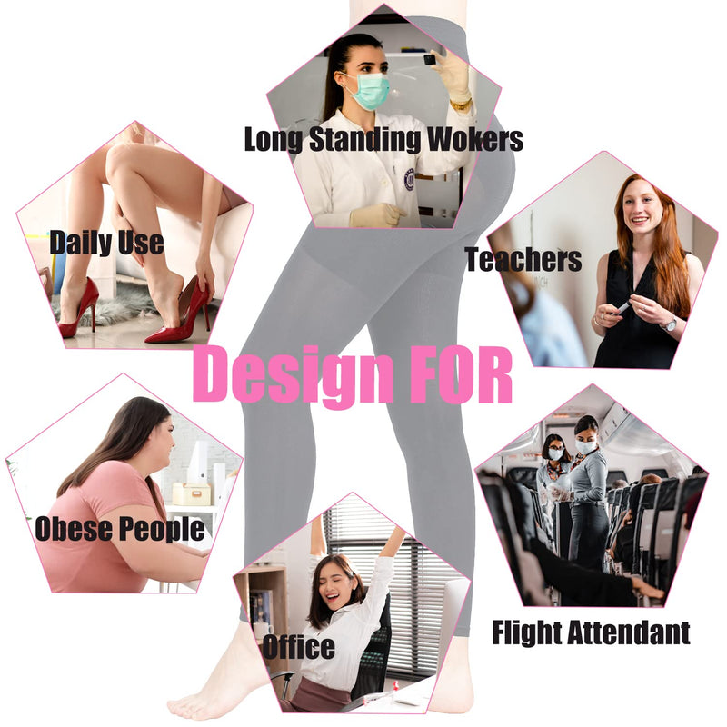 [Australia] - Medical Compression Pantyhose for Women 8-15mmHg, Graduated Support Footless Compression Tight, High Waist Circulation Compression Leggings, Comfort All Days, for Varicose Veins, Leg Pain(Black, XL) Large-X-Large Black 