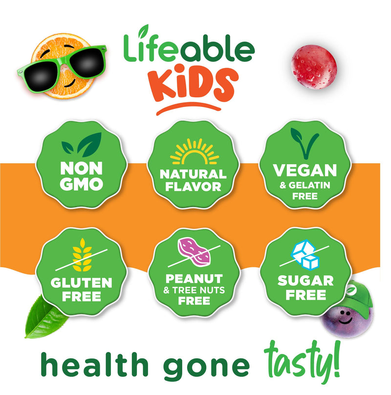 Lifeable Sugar Free Vitamin C for Kids – 250 mg – Great Tasting Natural Flavor Gummy Supplement – Vegetarian GMO-Free Chewable Vitamin – for Immune Support – for Children – 90 Gummies 90 Count (Pack of 1)