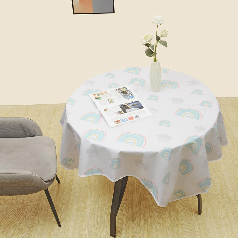 [Australia] - Splat Mat for Under High Chair/Arts/Crafts by CLCROBD, 51" Baby Anti-slip Food Splash and Spill Mat for Eating Mess, Waterproof Floor Protector and Table Cloth (Rainbow dreams) Rainbow Dreams 