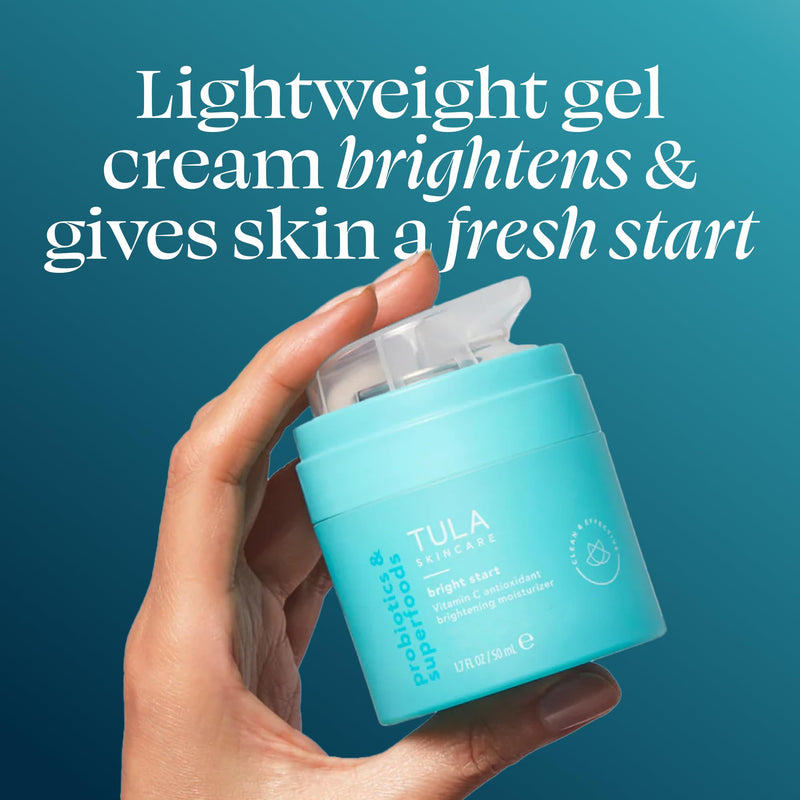 TULA Skin Care Bright Start Vitamin C Antioxidant Brightening Moisturizer - Lightweight Gel Cream, Brightens, Hydrates & provides Antioxidant Protection, 1.7 oz.