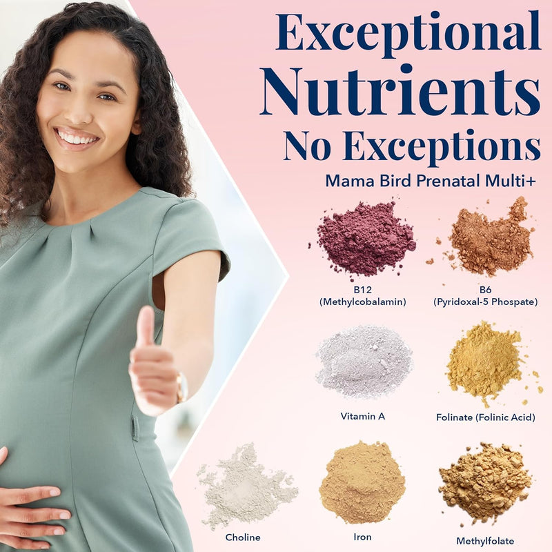 [Australia] - Best Nest Wellness Mama Bird Prenatal Vitamin: Vegan Prenatal Vitamins for Women w/Methylfolate (Folic Acid) w/Organic Herbal Blend, Prenatal Vitamins for Women B12, Choline, Once Daily, 30 Count Once Daily Prenatal 30 Count 