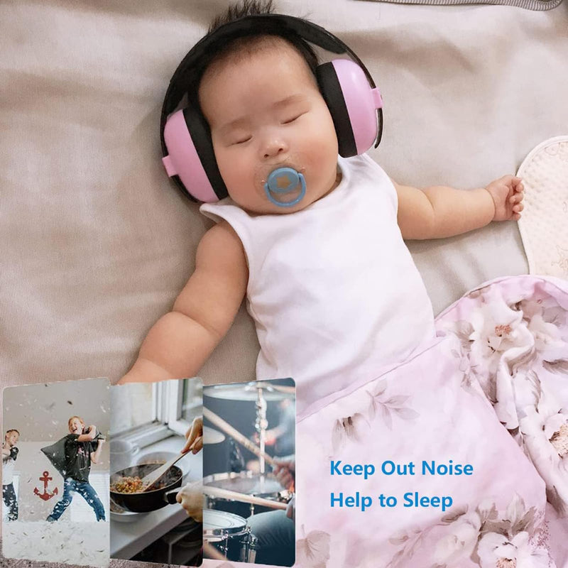 [Australia] - Baby Noise Cancelling Headphones Infant Ear Protection Comfortable Noise Reduction Ear Muffs for Babies Toddler 1 Months to 2 Years, Pink 