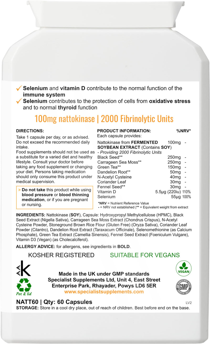 Nattokinase Power Complex, 60 Capsules
