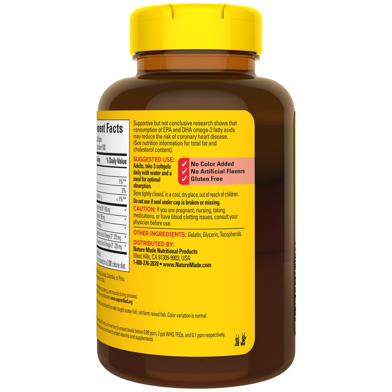 [Australia] - Nature Made Omega 3 Fish Oil Pearls 550 mg per serving, Small Size Fish Oil Supplements as Ethyl Esters, Omega 3 Supplement for Healthy Heart Support, 300 Softgels, 100 Day Supply 300 Count (Pack of 1) 
