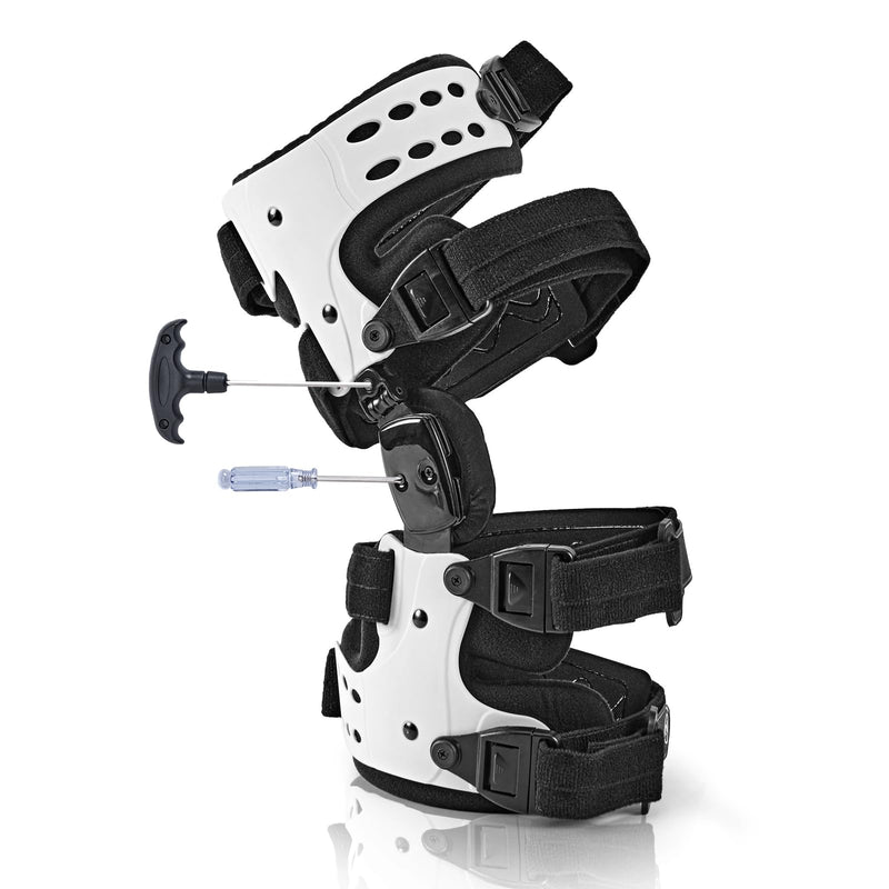 [Australia] - OA Unloader Knee Brace - Arthritis Pain Relief, Osteoarthritis, Bone on Bone Knee Joint Pain, Cartilage Defect Repair, Avascular Necrosis Hinged, Degeneration (White Right) White-Right 