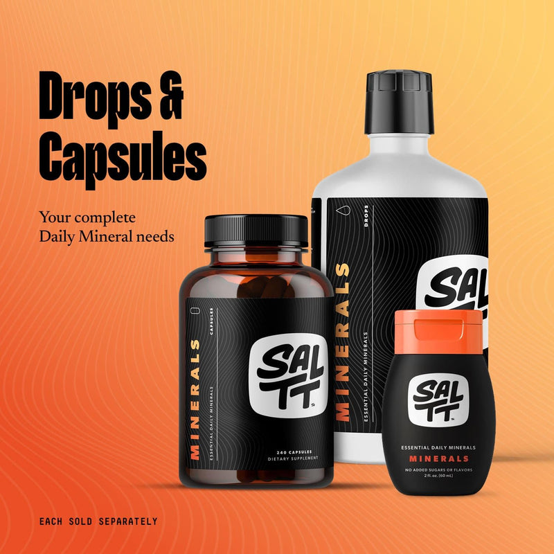 [Australia] - SALTT Minerals Drops - Promotes Electrolyte Balance - Copper, Magnesium, Chromium, Zinc, Boron, & Selenium - Zero Sugar - Gluten Free - Vegan - Non GMO - Travel Size - 2 oz - by Keto Chow 2 Ounce 