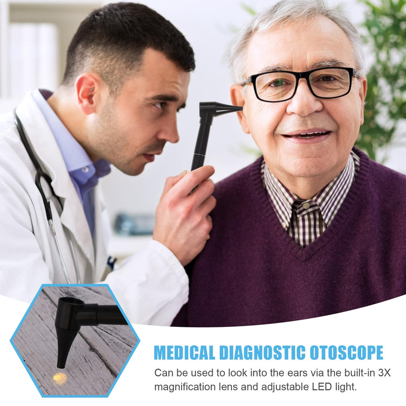[Australia] - Healifty Otoscope with Light - Auricular Otoscope with 5 Otoscope Covers Diagnostic Ear Care Device for Nurse Children Adults & Pets in Pocket Size Without Battery 
