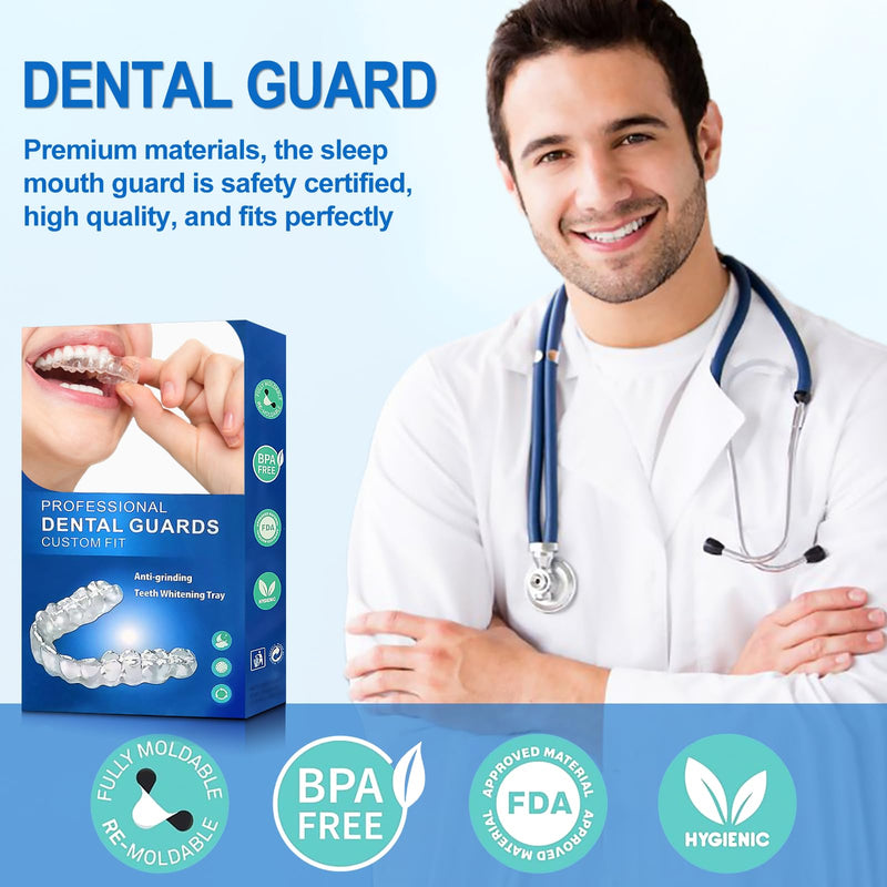 [Australia] - Soodyoow Pack of 4 nighttime grinding splints, 2 sizes, teething splints, nighttime bite splints, anti-snoring splints, bite protection for teeth, improves sleep quality 