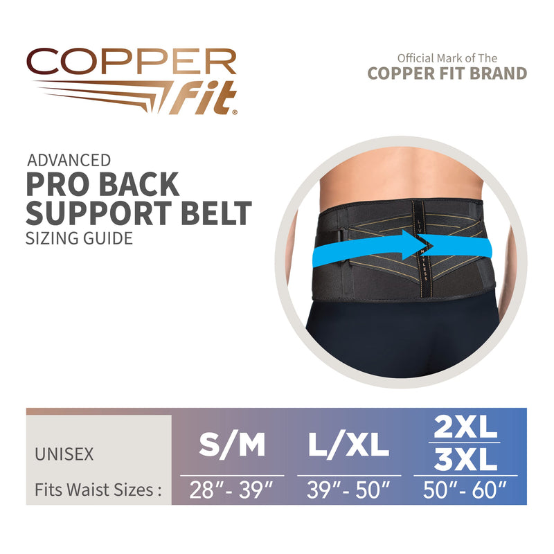 [Australia] - Copper Fit Advanced Back Pro Belt Compression Brace, Large/X-Large Large/X-Large Unisex Waist Size 39”-50” 