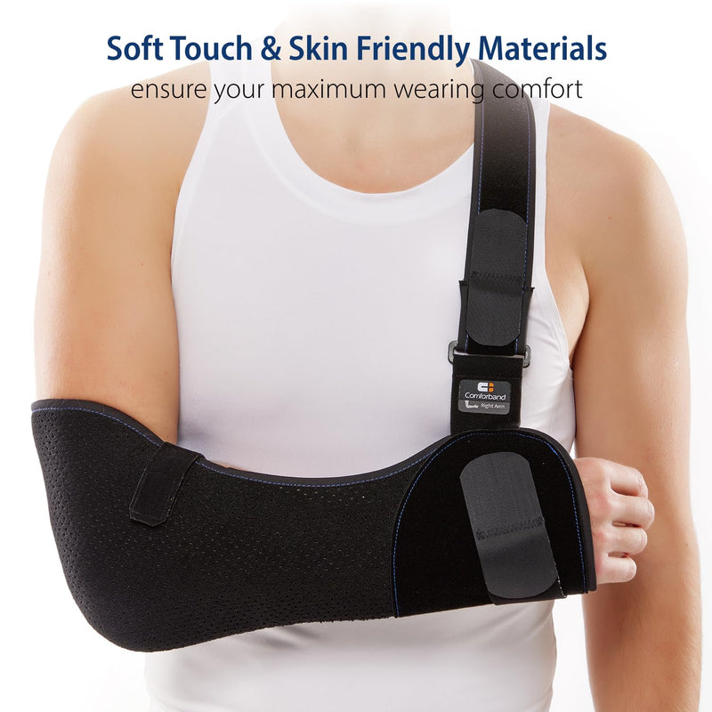 [Australia] - Duluxe Shoulder Immobilizer Arm Sling ‚Äì Medical Sling with Adjustable Shoulder and Waist Straps for Torn Rotator Cuff, Clavical, Elbow, Forearm Injury (Large) Large 