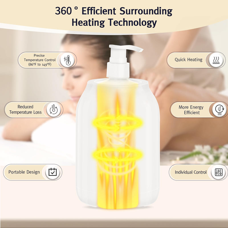 [Australia] - Meifuly Oil Warmer for Massage Therapy & Personal Use, Quick Lotion Warmer Heats Up, with Two Bottles, Adjustable and Constant Temperature 1 Bottle 