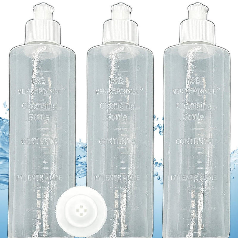 Perineal Peri Squirt Bottle, Postpartum Vaginal Lavette Irrigation, Feminine Hygiene Portable Bidet, New Mom Bottom Spray, 8-oz Bottles (3-Pack) with Unique 4-Way Squirter by K&B Merchandise Three Pack (8 Ounce each)