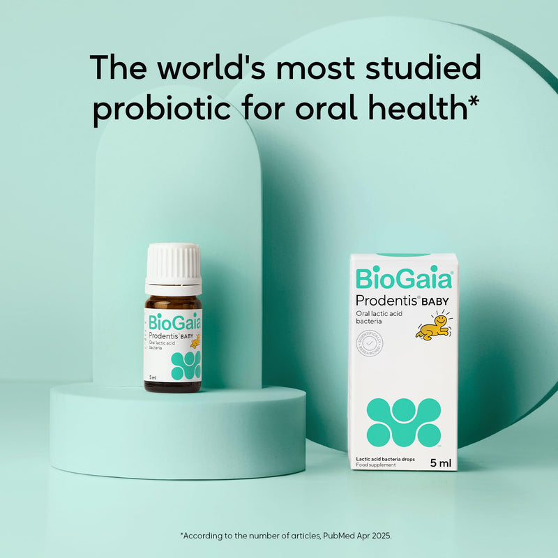 BioGaia Prodentis Baby Oral Probiotics | Liquid Patented Probiotic Drops for Babies & Infants 6+ Months | Helps Maintain Bacteria Balance in The Mouth | Unique L. Reuteri | Neutral Flavour | 5 ml