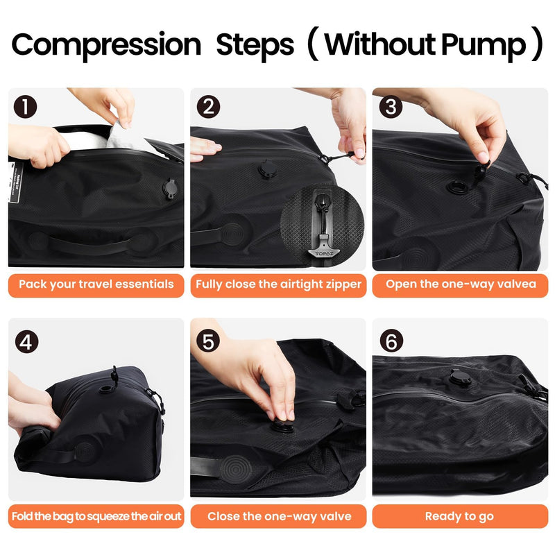 BAGAIL 4 Compression Packing Cubes and TPU Travel Vacuum Bags
