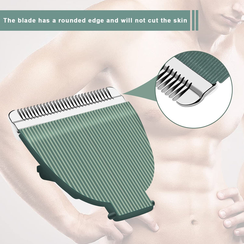 Audoc 3PCS Replacement Blades for Meridian Trimmer,Hygienic Ceramic Hair Replacement Blades for Meridian Body Trimmer (Onyx & Sage),Green 3PC