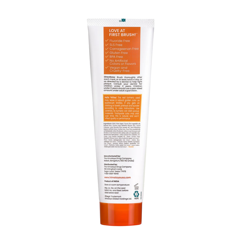[Australia] - Himalaya Botanique Turmeric & Coconut Oil Whitening Antiplaque Herbal Toothpaste, Whitens Teeth, Fluoride Free, No Artificial Flavors, SLS Free, Vegan, Cruelty Free, Foaming, Mint Flavor, 4 Oz, 4 Pack 4 Ounce (Pack of 4) 