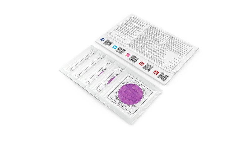 Pure Acidophilus Yogurt Starter - Pack of 5 Freeze-Dried Culture Sachets for Authentic Plain Yogurt (5 sachets) 5 Count (Pack of 5)