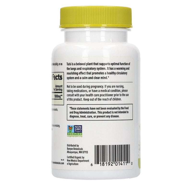 [Australia] - Banyan Botanicals Organic Tulsi, Holy Basil Tablets 90 ct - Adaptogen Supplement Promotes Optimal Function of The Lungs, Heart, & Digestion. Supports Stress Relief and Healthy Inflammatory Response** 