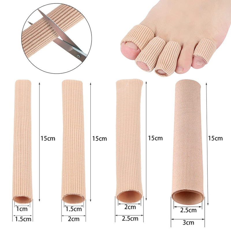 [Australia] - SHOWHEEL toe protection, 4 pieces tubular bandage, silicone toe protection, toe caps toe separator, toe protection separator, tubular bandage pressure protection, for padding the toe cover, corns, calluses 4 pieces 
