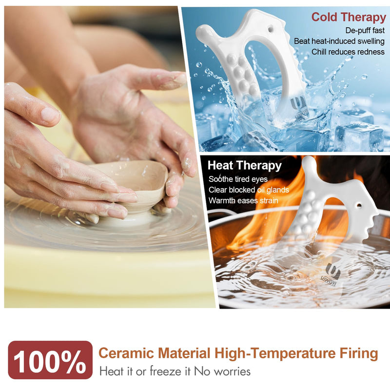 [Australia] - 6-in-1 Ceramic Body Gua Sha Facial Tools | Lymphatic Drainage Tool, Face Sculpting Tool & Acupressure Tool | Body Guasha | Trigger Point Massage Tool for Fascia Massage and Cellulite 