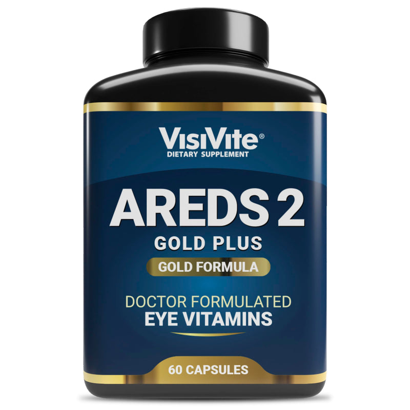 Doctor Formulated AREDS 2 Plus Eye Vitamins with Zeaxanthin Plus Lutein - Bilberry and Grape Seed Extract - Premium Eye Health Formula - 60 Eye Supplement Capsules of VisiVite Gold Plus 1 Pack - 60 Capsules