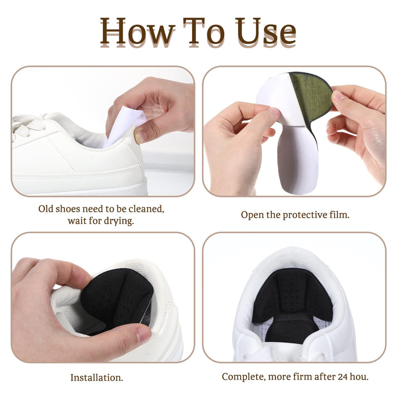 [Australia] - TIESOME 3 pairs of heel pads, heel pads, heel pads, shoes, 2-in-1 shoe insoles for shoes that are too large, heel protection insoles, shoes, women's grip heel, self-adhesive heel protection, heel cushion (black). 