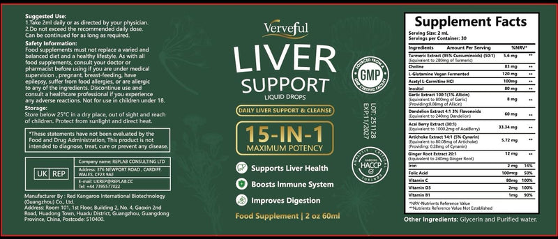 Liver Support with Choline - All Natural Liver Cleanse Detox & Repair Aid - Doctor-Formulated Liver Supplement - Liquid Herbal Supplements for Liver Health