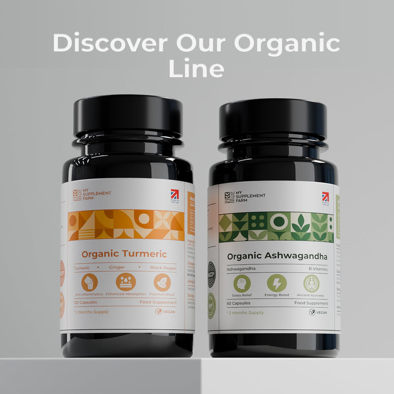 Organic Ashwagandha High Strength Capsules | 470mg, 60 Capsules - 2 Month Supply | Pure Root Extract Supplements for Men & Women | (Not Gummies or Powder) Made in UK | Vegan