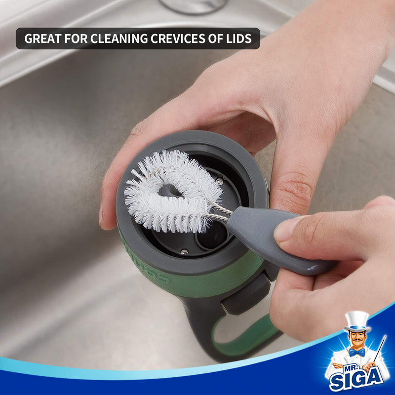 [Australia] - MR.SIGA Water Bottle Brush Cleaning Set with Storage Holder, Cleaning Brushes for Tumbler, Straw, Baby Bottles, Drinking Glasses 