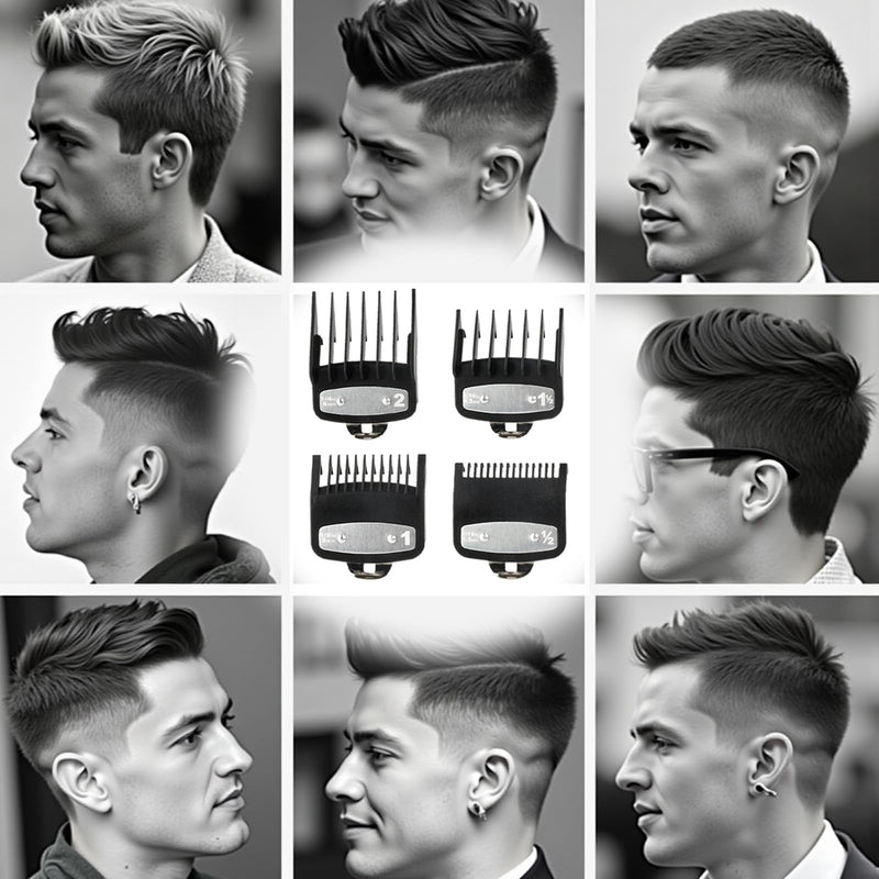 [Australia] - Set of 4 hair clipper attachments for choice, hair clipper guide combs, beard trimmer attachment comb set, magic clip trimmer razor 