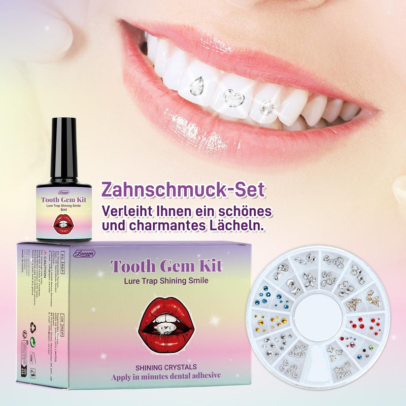 [Australia] - Tpyag Tooth Gem Kit, Tooth Gemstone Set, DIY Krystal Decoration for Tooth, Shinning Tooth Removable Tooth Ornaments, Jewelry Accessories for Tooth with Glue, for Party Daliy Life, Tooth Jewelry Glue (B) B 