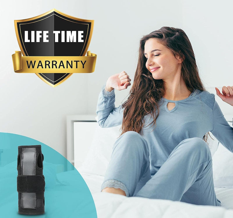 [Australia] - Actesso Breathable Wrist Support Brace Splint - Ideal for Carpal Tunnel, Sprains, and Tendonitis (Black, Large Right) Black L (Pack of 1) 