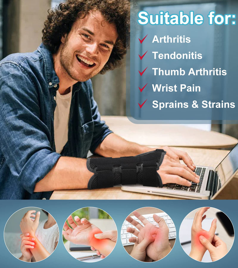 [Australia] - TISMOD wrist bandages, wrist support with thumb splint, left right bandage wrist for tendonitis, carpal tunnel arthritis, sprains, night sleep wrist bandage black right hand 