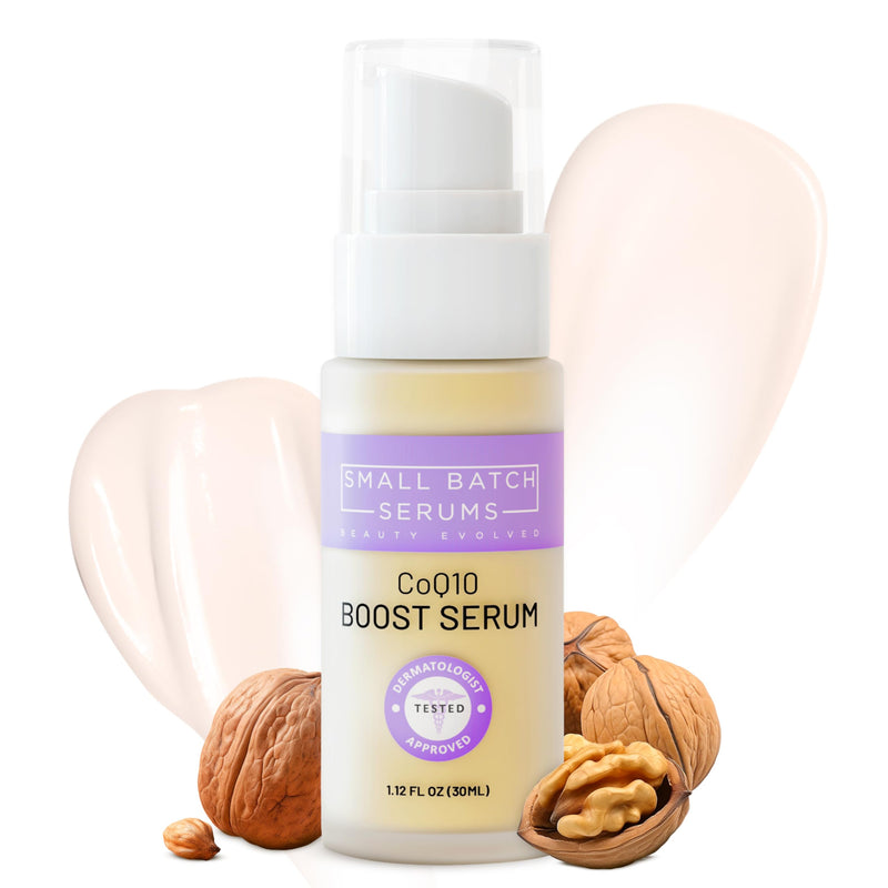 CoQ10 Pure Boost Glowing Face Serum - Coenzyme Q10 Serum with Hyaluronic Acid & Vitamin E for Enhanced Anti Aging Skin Care - Hydrating Hyaluronic Acid Facial Serum - Made in USA CoQ10