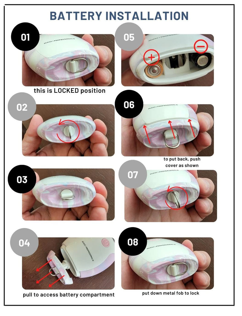 [Australia] - RUCCI | Water-Resistant Marble Glow Lady Shaver for Hair Removal on Wet & Dry Skin, Pink (HR101) 