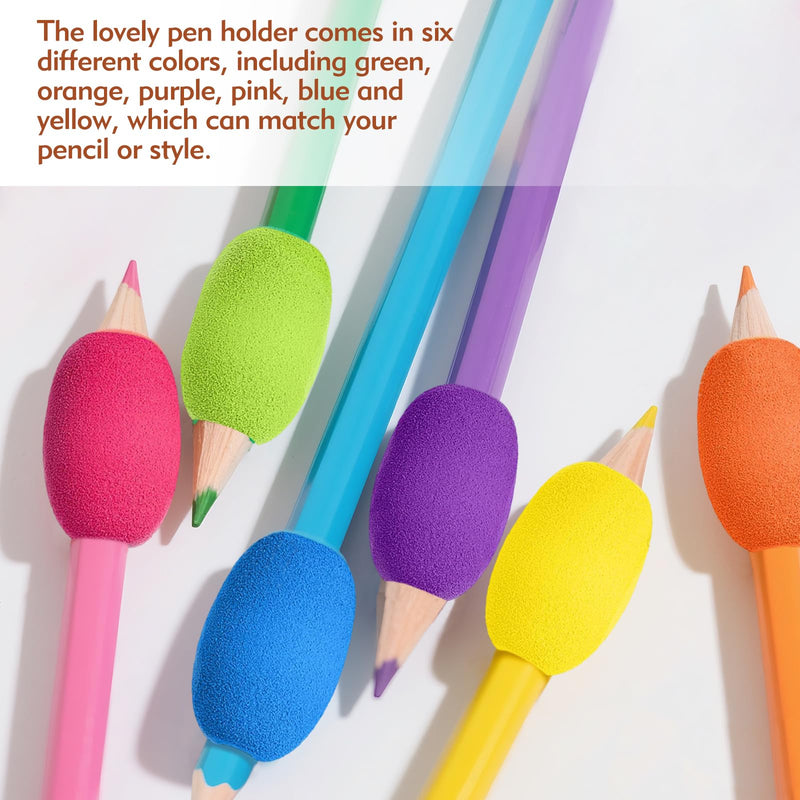 [Australia] - Pencil Grips 6-Pack - Soft Cushioned Handwriting Grip for Kids & Adults, Ergonomic Writing Aid for Better Pencil Control Ideal for Left & Right Handed 