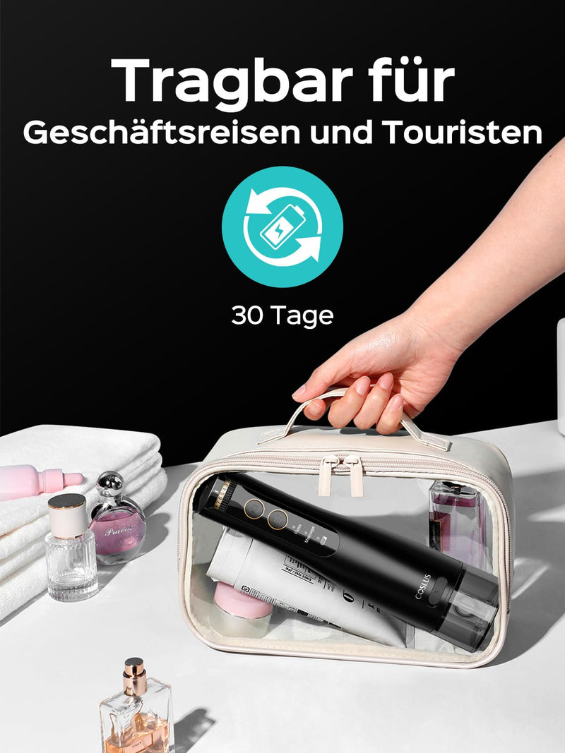 [Australia] - Oral Irrigator Wireless 2025 Upgraded COSLUS Electric Tooth Cleaner: 10 Levels Gentle Control & 300ML Water Tank Portable Rechargeable Dental Irrigator Teeth Flosser Waterproof Oral Irrigator Test Winner Black 