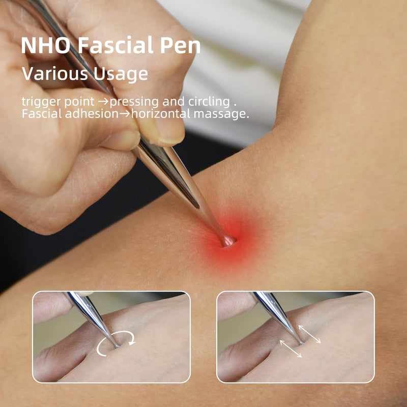 [Australia] - NHO 2-in-1 Acupuncture Pen,Fascia Blaster for Pain Relief, Stainless Steel Gua Sha Scraper & Acupressure Massage Pen, Dual-Ended Fascia Release Tool for Muscle, Neck, Face, Plantar Fasciitis Relief 2 Pack 