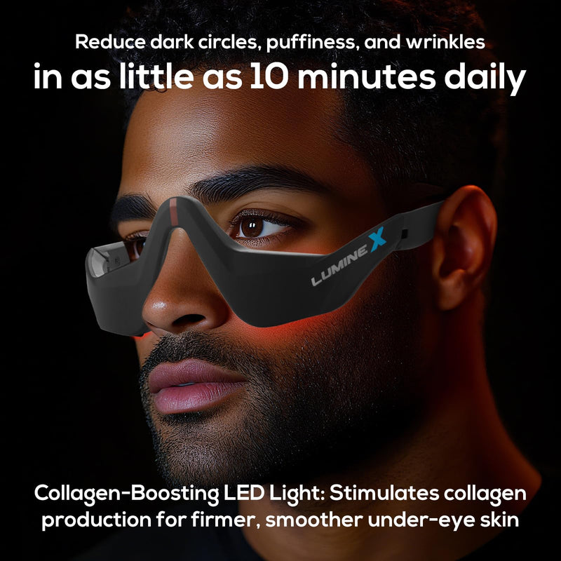 [Australia] - Under-Eye Red Light Therapy Device, & Microcurrent Eye Massager, Puffiness, Eye Bags - Red Light Therapy Glasses for Reducing Wrinkles and Fine Lines 8 Inch 