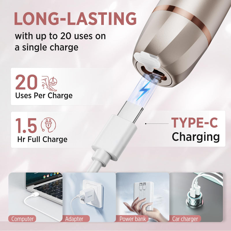 Electric Razor for Women Body: Rechargeable Painless Electric Shaver for Bikini Face Body Legs Underarms - Portable for Travel Gold