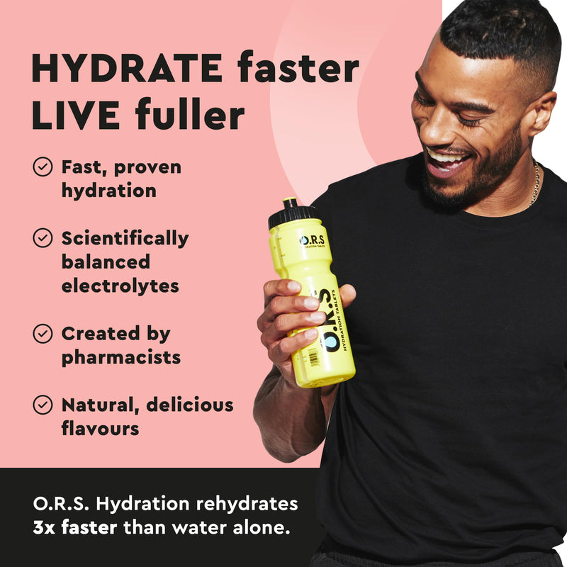O.R.S Hydration Tablets with Electrolytes, Vegan, Gluten and Lactose Free Formula – Soluble Sports Hydration with Natural Strawberry Flavour, 72 Count