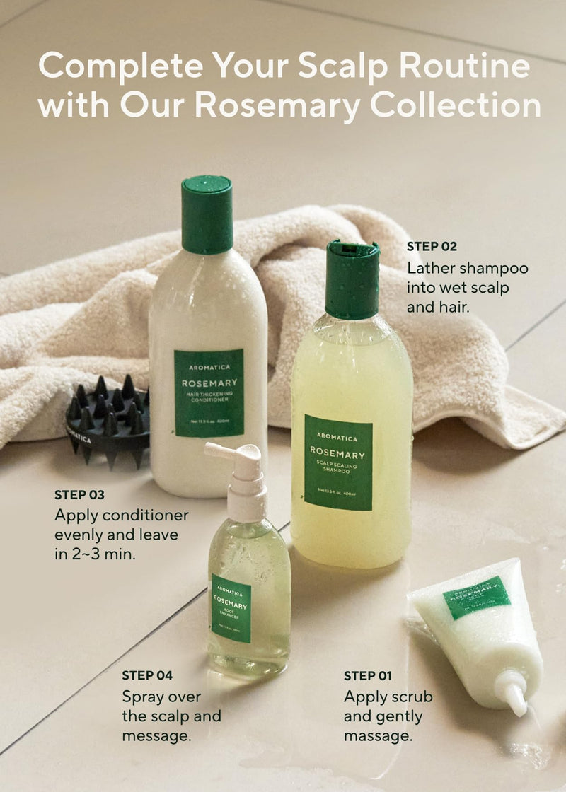 AROMATICA Root Enhancer Rosemary Water for Hair Growth spray | Rosemary hair oil & caffeine & biotin, Korean hair care for hair thinning & loss, free from silicone, paraben and sulfate 01 Rosemary Enhancer
