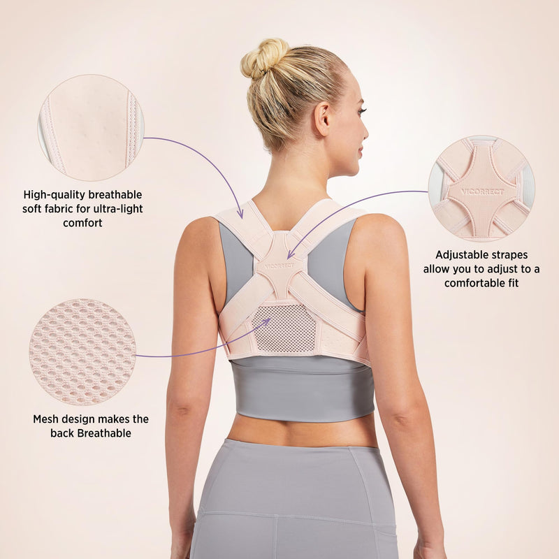 [Australia] - Posture Corrector for Women - Upper Back Brace Adjustable & Breathable for Posture Correction: Neck Shoulder & Upper Back Pain Relief (Small) Small 