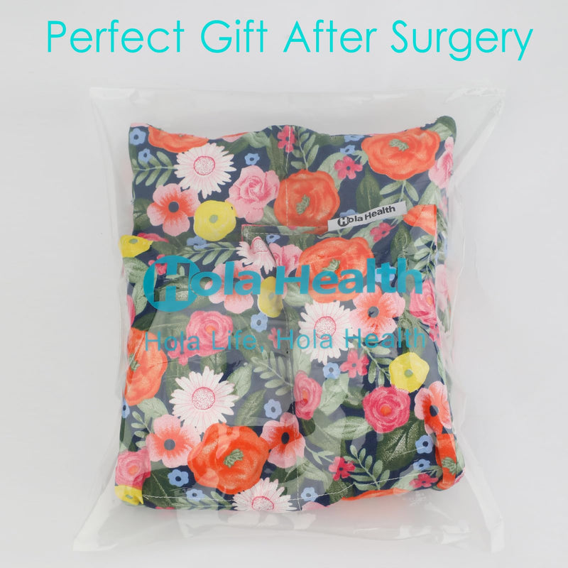 [Australia] - Ostomy Seat Belt Protector Stoma Seatbelt Pillow Ostomy Bag Covers Colostomy Pouch Supplies Post Surgery Recovery for Women Men Floral Print 