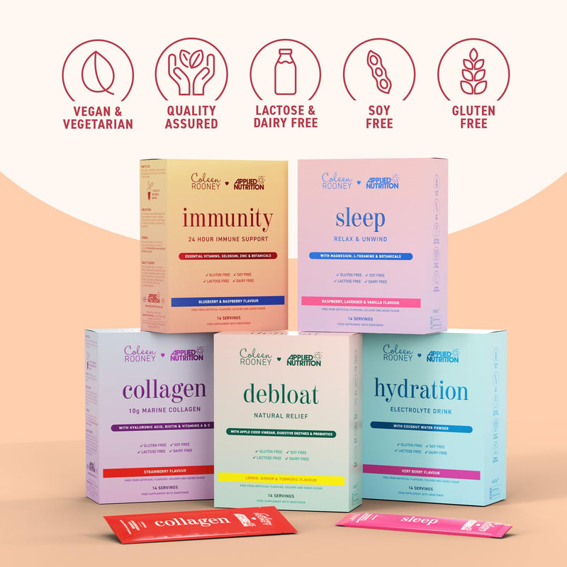 Applied Nutrition - Coleen Rooney - Immunity Powder - Vitamin & Mineral Boost - Best 24-Hour Immune Support - Best Vegan Immunity Defense - Enhanced Vitality - (14 Servings) (Blueberry & Raspberry) Blueberry & Raspberry