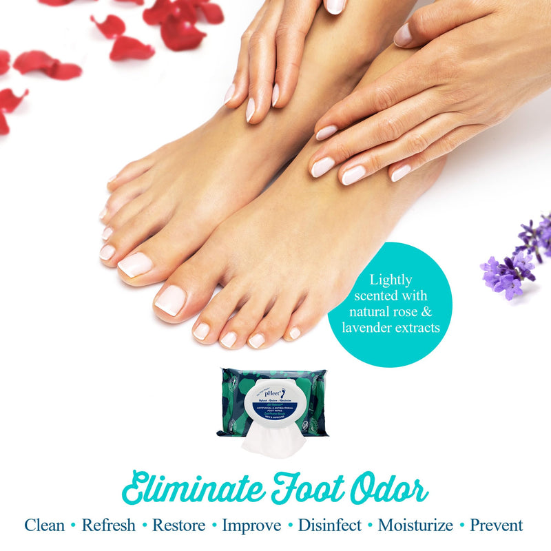 pHeet® Foot Wipes All-Natural Antifungal & Antibacterial Formula 72ct | Cleanses, Moisturizes, Prevents & Kills Athlete's Foot, Toenail & Foot Fungus, Odor & Improves Dry, Cracked, Flaky Skin